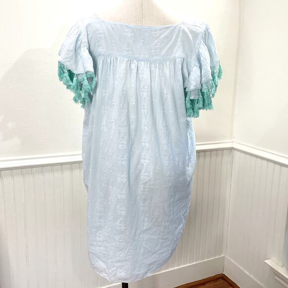 STS Sail to Sable Plus Size XXL Shift Dress Tassel Ruffle Sleeve Lined Beachy - Picture 10 of 12